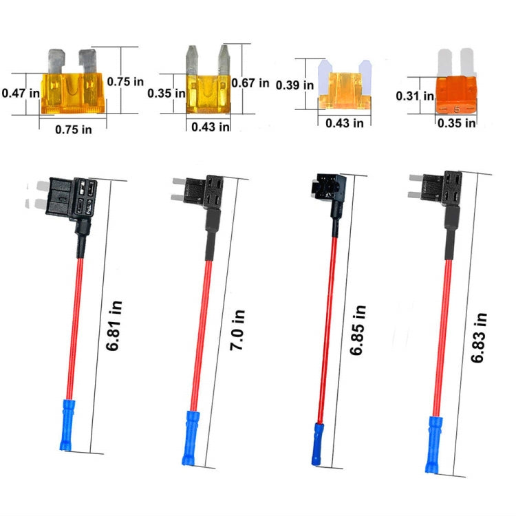 Car Blade Fuse Holder Kits with Cable, 20 in 1