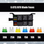 Car 6 Slots Waterproof Relay Fuse Box with Cable