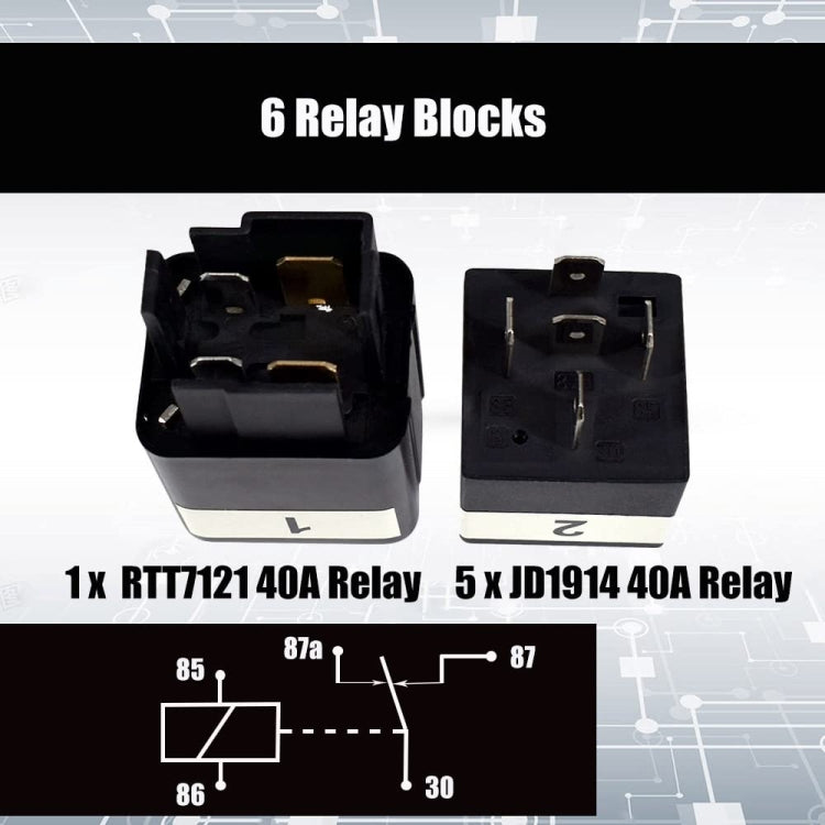 Car 6 Slots Waterproof Relay Fuse Box with Cable