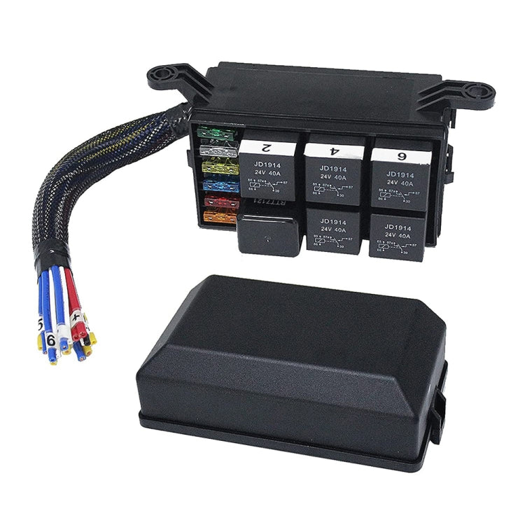 Car 6 Slots Waterproof Relay Fuse Box with Cable