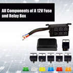 Car 6 Slots Waterproof Relay Fuse Box with Cable
