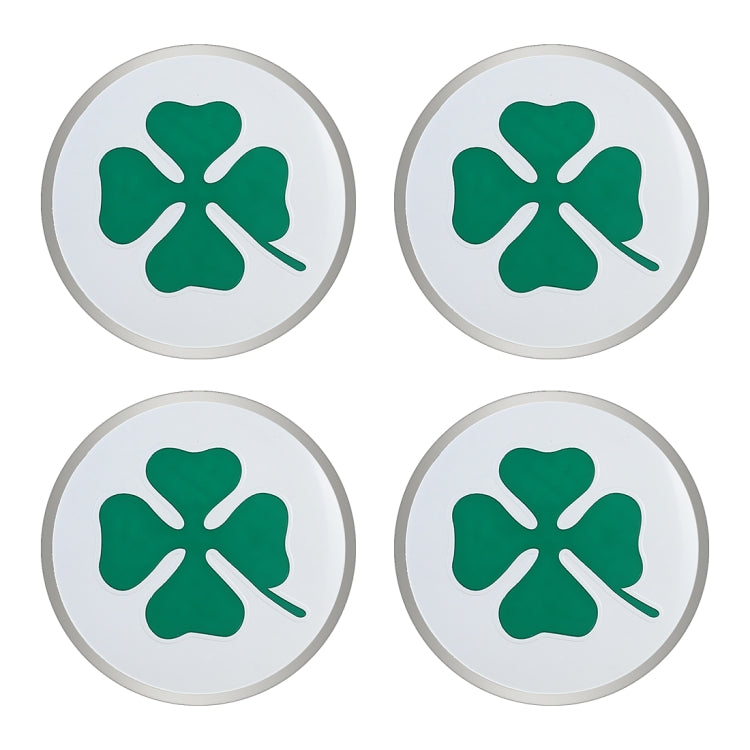 4 in 1 Car Four Leaf Clover Pattern Wheel Hub Decorative Sticker, Diameter: 5.8cm