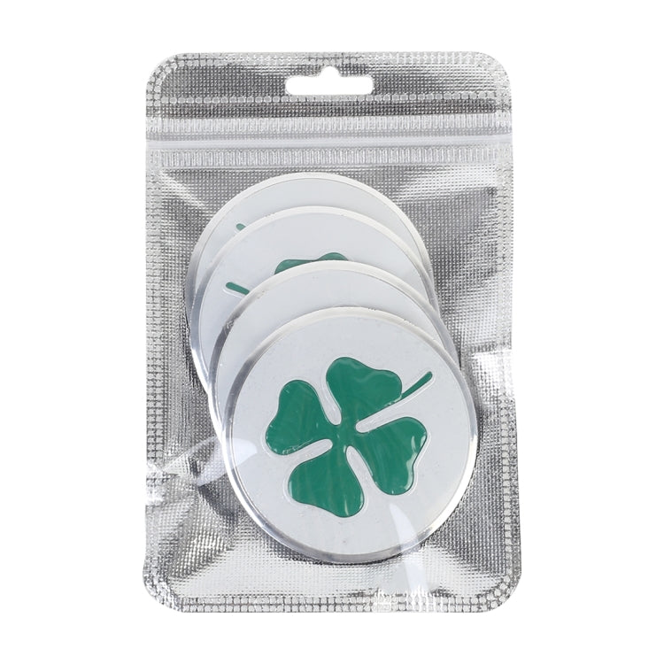 4 in 1 Car Four Leaf Clover Pattern Wheel Hub Decorative Sticker, Diameter: 5.8cm
