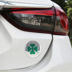 4 in 1 Car Four Leaf Clover Pattern Wheel Hub Decorative Sticker Silver, Diameter: 5.8cm