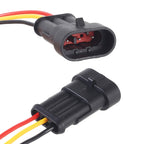10pcs 2P Car Waterproof Plug Car Connector Plug-In, Length：10cm