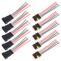 10pcs 3P Car Waterproof Plug Car Connector Plug-In, Length：10cm