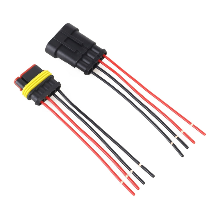 10pcs 3P Car Waterproof Plug Car Connector Plug-In, Length：10cm