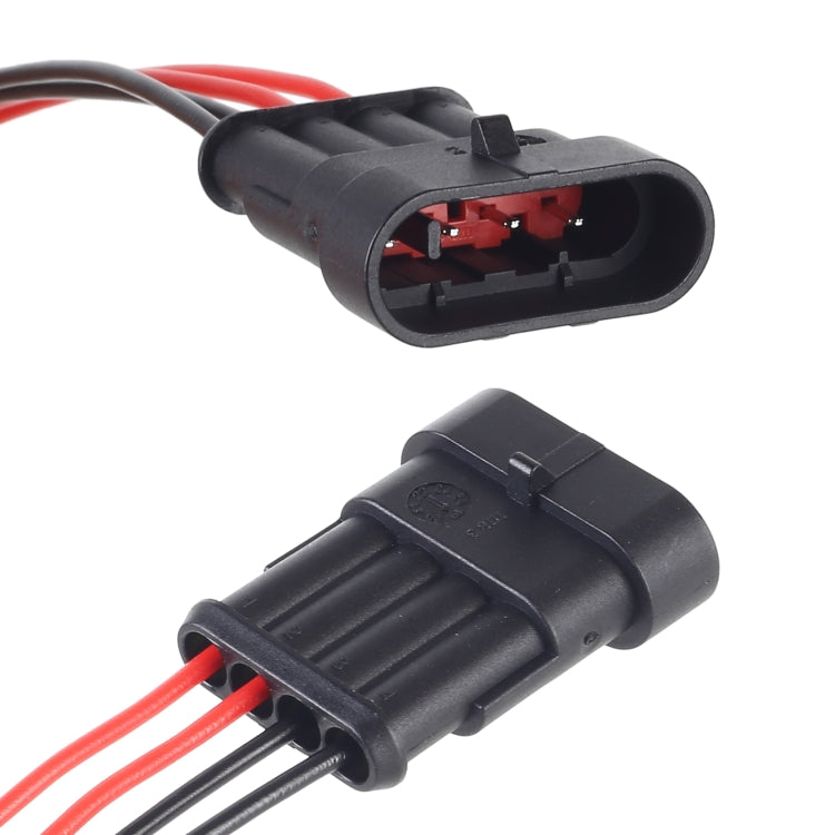 10pcs 3P Car Waterproof Plug Car Connector Plug-In, Length：10cm