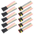 10pcs 4P Car Waterproof Plug Car Connector Plug-In, Length：10cm