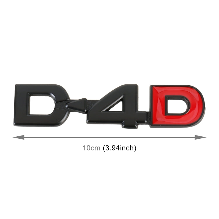 Car D4D Personalized Aluminum Alloy Decorative Stickers, Size:10 x 2.5cm