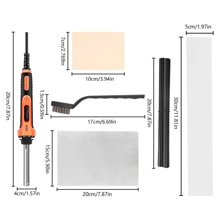 100W Electric Soldering Iron Plastic Welding Machine Car Bumper Repair Plier, EU Plug — White