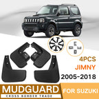 4pcs/Set Car Auto Soft Plastic Splash Flaps Fender Guard, For Suzuki Jimny 2005-2018