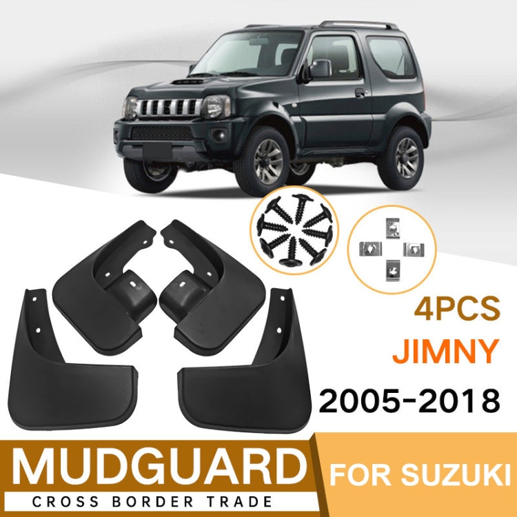 4pcs/Set Car Auto Soft Plastic Splash Flaps Fender Guard, For Suzuki Jimny 2005-2018