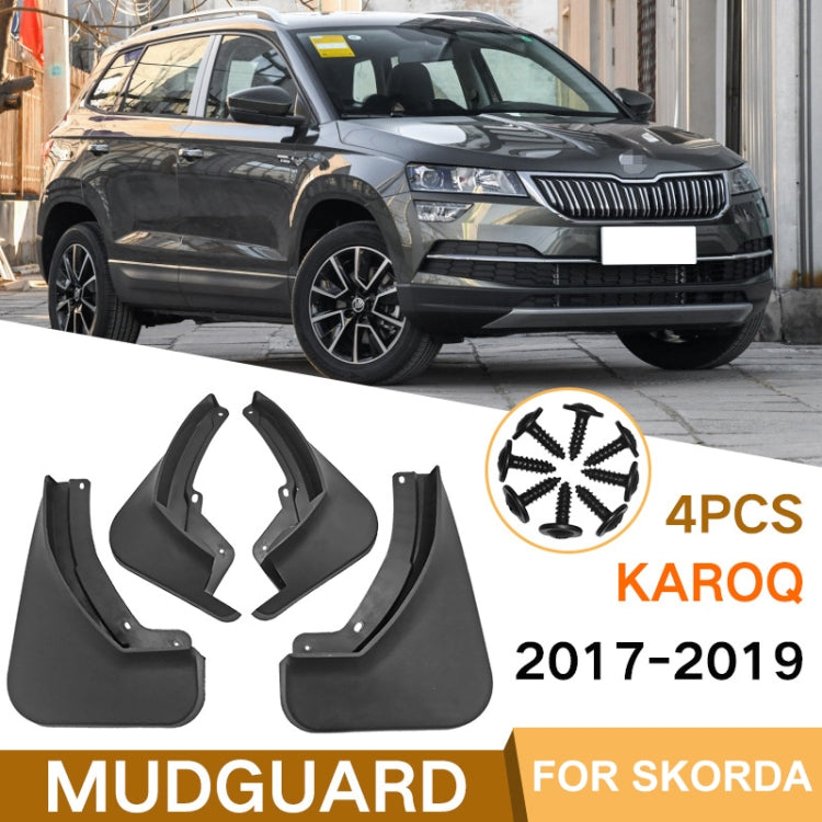 4pcs/Set Car Auto Soft Plastic Splash Flaps Fender Guard, For Skoda KAROQ 2017-2023