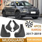 4pcs/Set Car Auto Soft Plastic Splash Flaps Fender Guard, For Skoda KAROQ 2017-2023