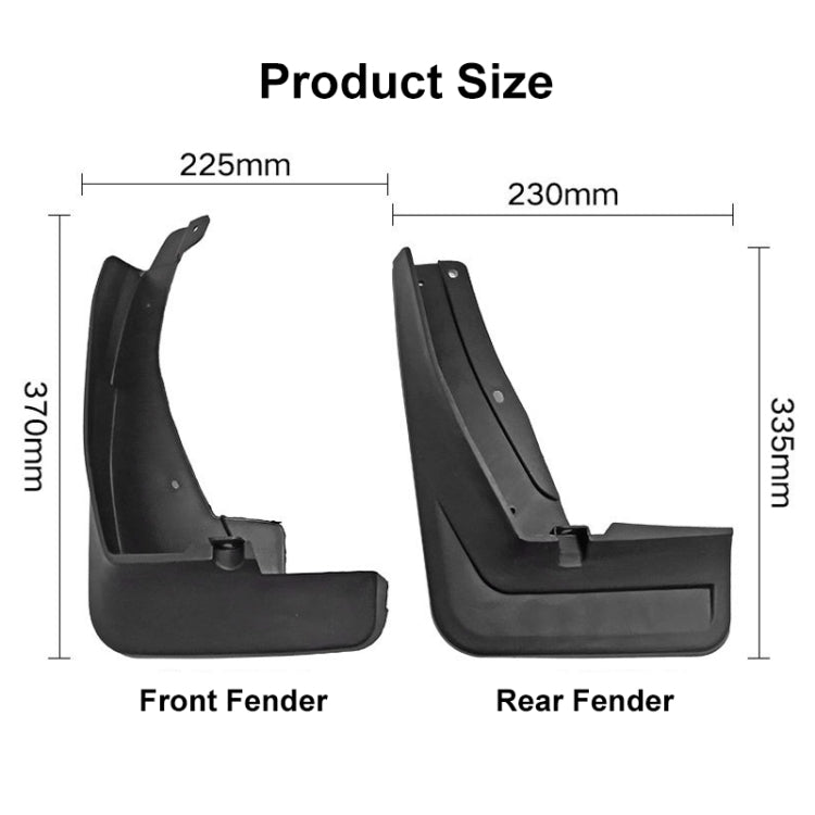 4pcs/Set Car Auto Soft Plastic Splash Flaps Fender Guard, For Volkswagen Tiguan LR-Line 2018-2020