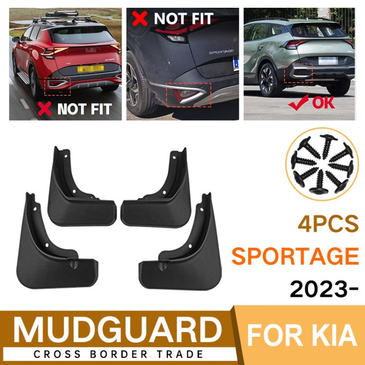 4pcs/Set Car Auto Soft Plastic Splash Flaps Fender Guard, For KIA Sportage 2023