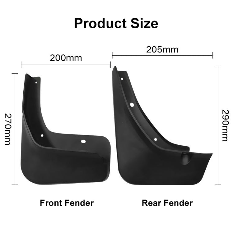 4pcs/Set Car Auto Soft Plastic Splash Flaps Fender Guard, For MG ZS 2020-2021