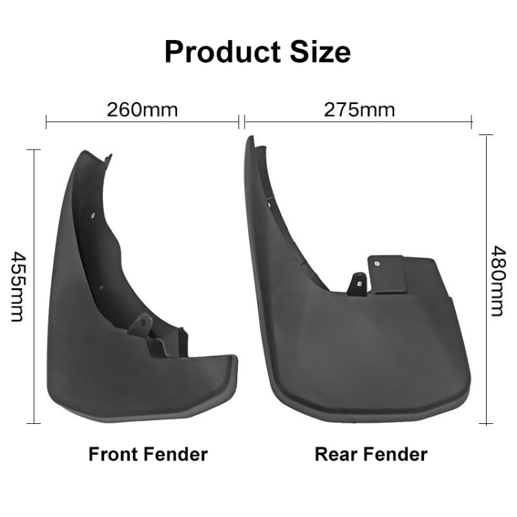 4pcs/Set Car Auto Soft Plastic Splash Flaps Fender Guard, For Nissan Frontier Navarre 2015-2016