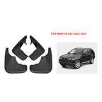 4pcs/Set Car Auto Soft Plastic Splash Flaps Fender Guard, For BMW X5 E53 2002-2007
