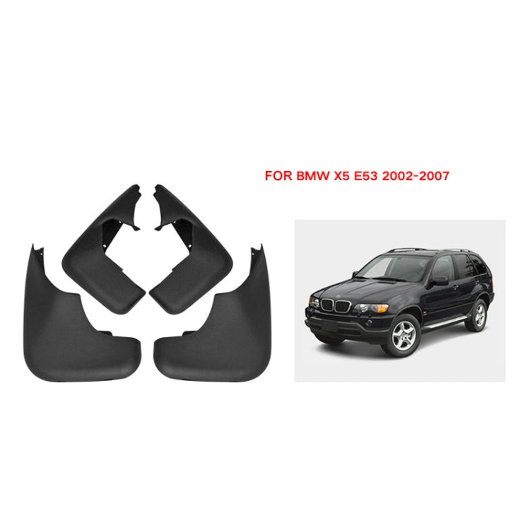 4pcs/Set Car Auto Soft Plastic Splash Flaps Fender Guard, For BMW X5 E53 2002-2007