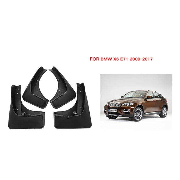 4pcs/Set Car Auto Soft Plastic Splash Flaps Fender Guard, For BMW X6 E71 2009-2017
