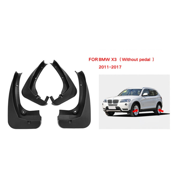 4pcs/Set Car Auto Soft Plastic Splash Flaps Fender Guard, For BMW X3 F25 2011-2017