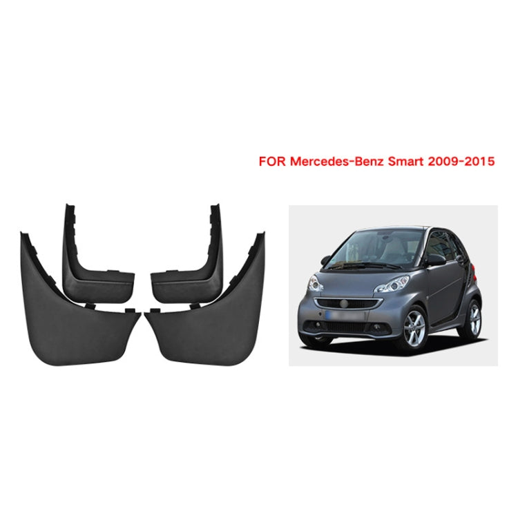 4pcs/Set Car Auto Soft Plastic Splash Flaps Fender Guard, For Mercedes-Benz Smart 2009-2015