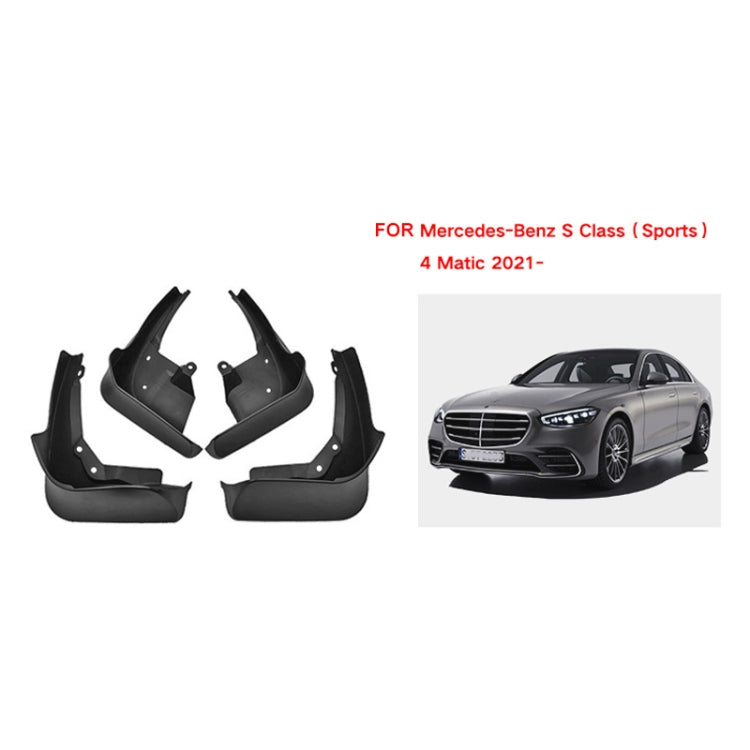 4pcs/Set Car Auto Soft Plastic Splash Flaps Fender Guard, For Mercedes-Benz S-class Sport 2022