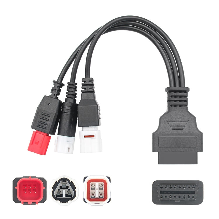 Yamaha 3 in 1 OBDII Female to 3 Pin+4 Pin+6 Pin Motorcycle Connector Cable