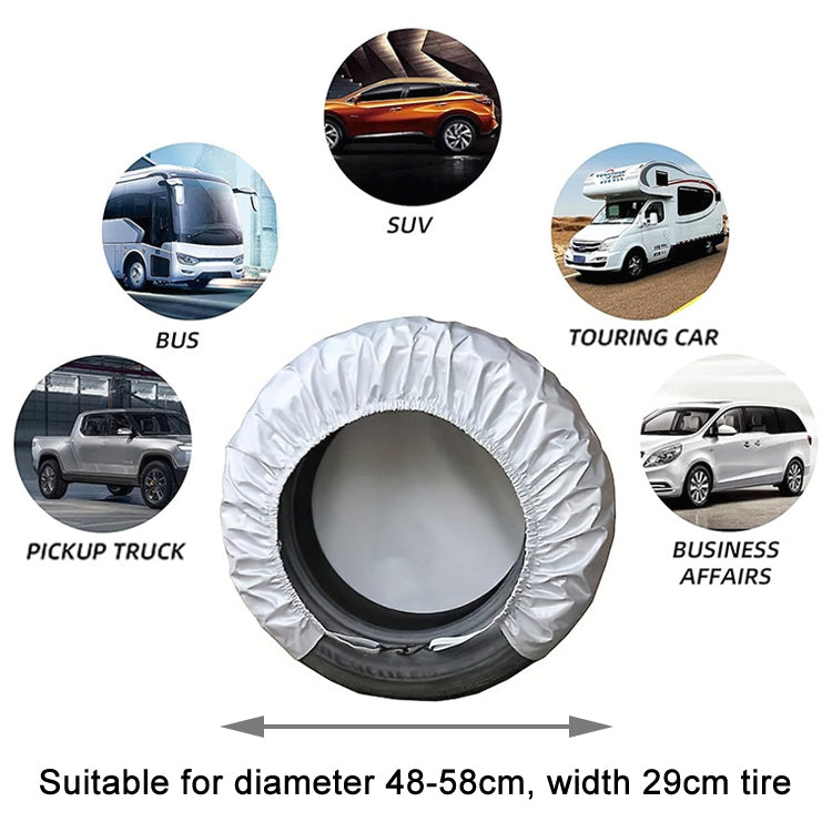 4pcs / Set Car Tire 420D Oxford Cloth Protective Cover, Diameter: 48-58cm, Width: 29cm