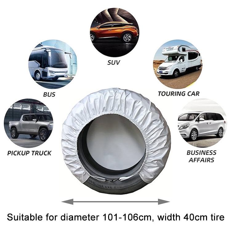 4pcs / Set Car Tire 420D Oxford Cloth Protective Cover, Diameter: 101-106cm, Width: 40cm