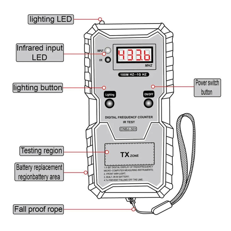 CNBJ-501 100M-1GHz Infrared Frequency Tester — view 3