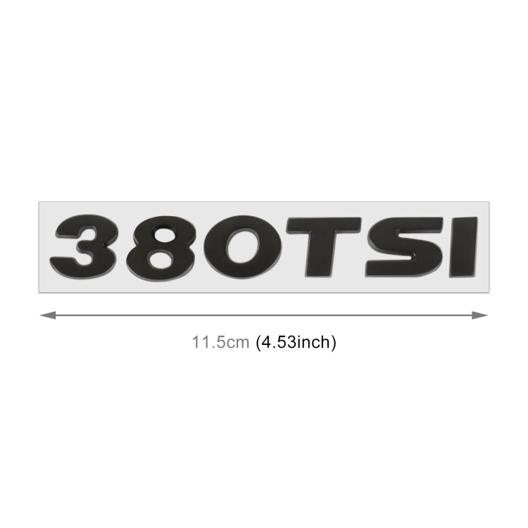 Car 380TSI Pattern 3D Metal Personalized Decorative Stickers, Size: 11.5x2.5x0.5cm — Black