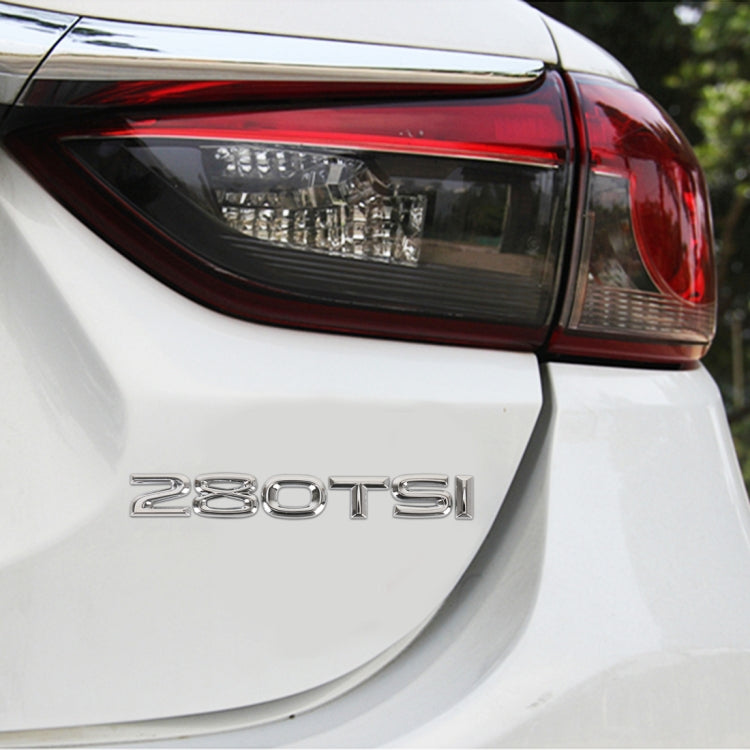 Car 280TSI Electroplated 3D Metal Personalized Decorative Stickers, Size: 15x2.5x0.5cm