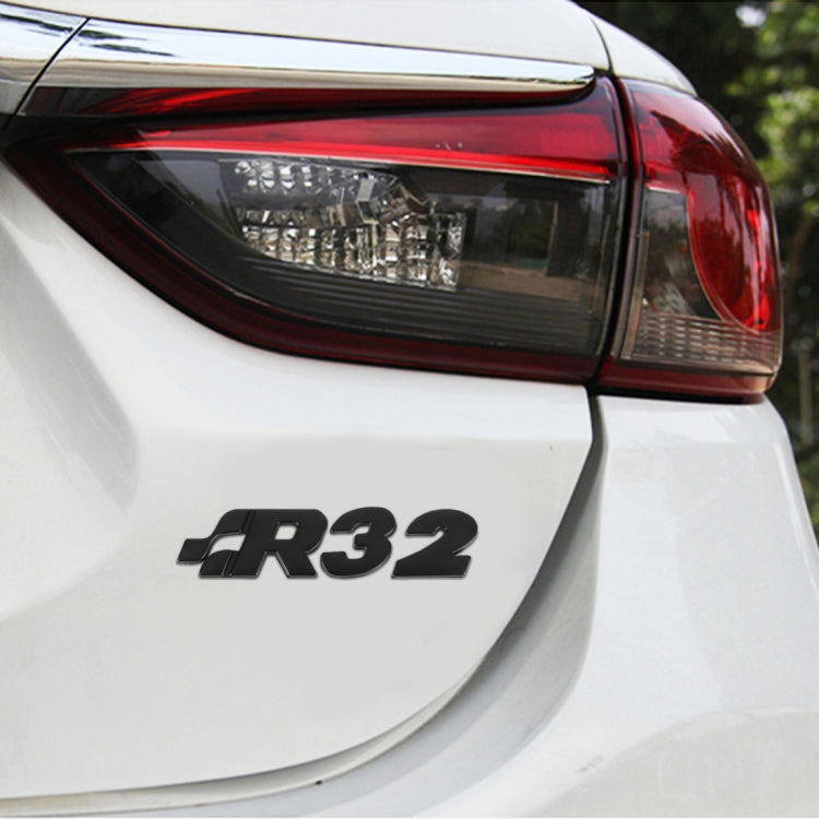 Car R32 Pattern 3D Metal Personalized Decorative Stickers, Size: 10.5 x 3 x 0.5cm