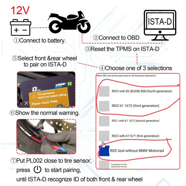 WOYO PL002 Tire Pressure Sensor Activation Tool For BMW Motorcycle