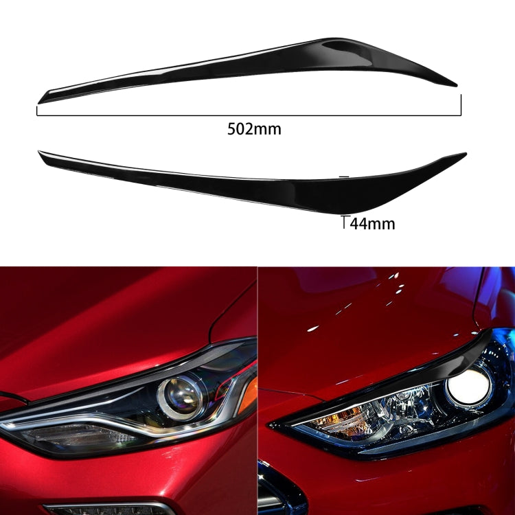 Pair Car Lamp Eyebrow Soft Decorative Sticker for Hyundai Elantra 2016-2018