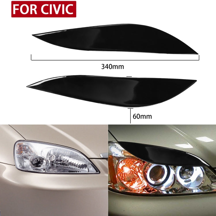 Pair Car Lamp Eyebrow Soft Decorative Sticker for Honda Civic 2001-2003