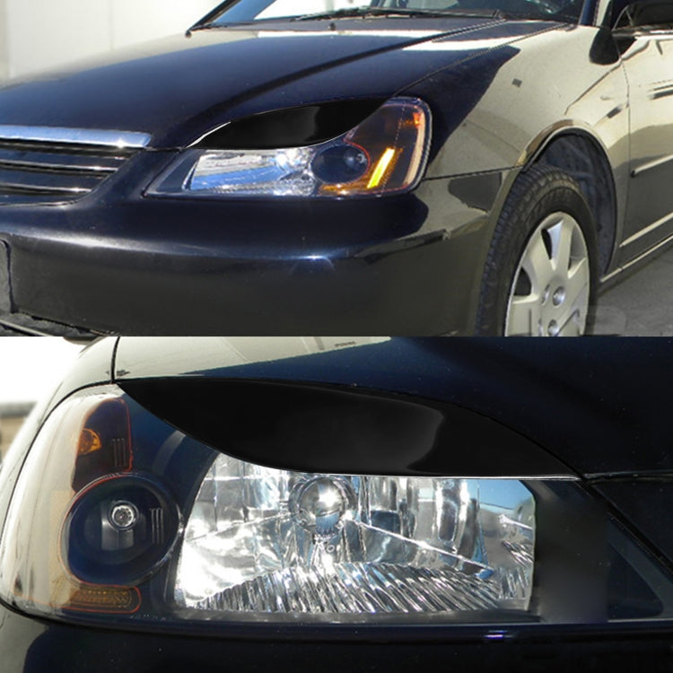 Pair Car Lamp Eyebrow Soft Decorative Sticker for Honda Civic 2001-2003