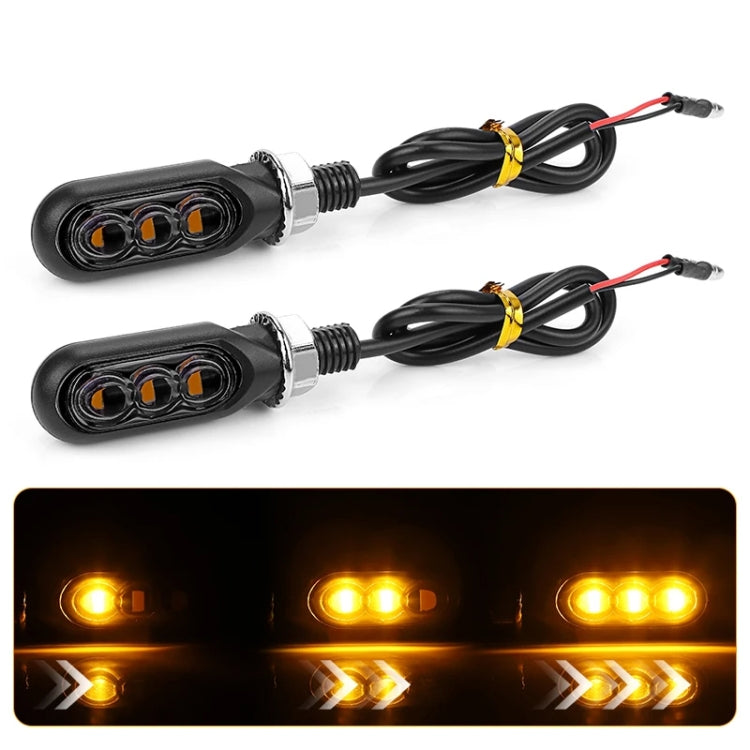 2pcs 12V 3LEDs Motorcycle Mini Water Turn Signal Light — 3LEDs (Yellow)