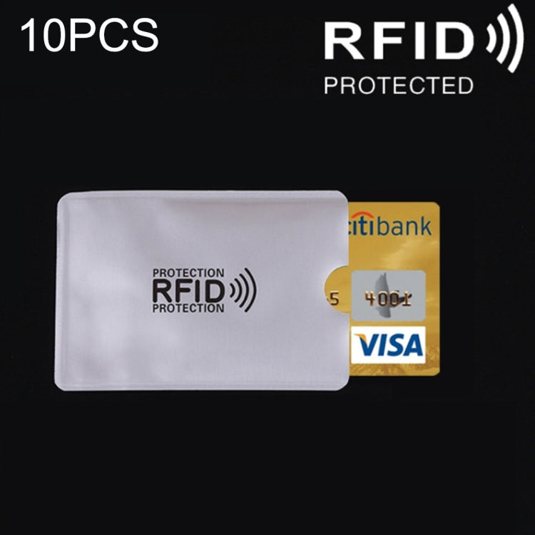 10 PCS Aluminum Foil RFID Blocking Credit Card ID Bank Card Case Card Holder Cover, Size: 9.1*6.3cm