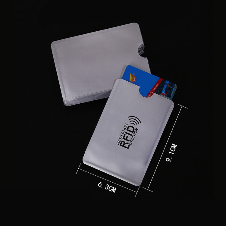 10 PCS Aluminum Foil RFID Blocking Credit Card ID Bank Card Case Card Holder Cover, Size: 9.1*6.3cm