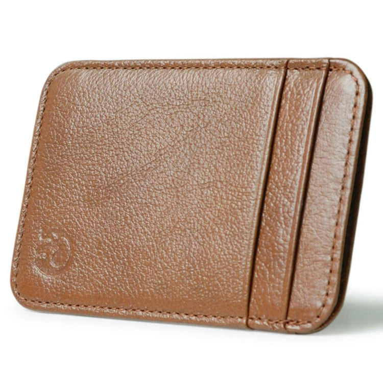 XIAO YUAN XIANG Cowhide Leather 5 Card Pocket Sleeve Wallet Coin Purse Credit Card Holder, Size: 10.6cm x 7.2cm, Random Color Delivery