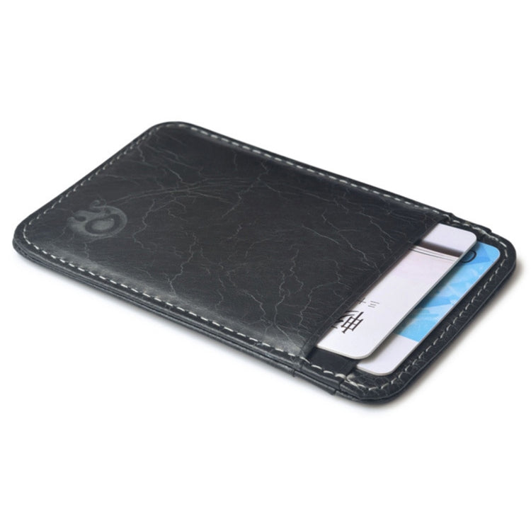 XIAO YUAN XIANG Cowhide Leather 5 Card Pocket Sleeve Wallet Coin Purse Credit Card Holder, Size: 10.6cm x 7.2cm, Random Color Delivery