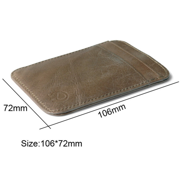 XIAO YUAN XIANG Cowhide Leather 5 Card Pocket Sleeve Wallet Coin Purse Credit Card Holder, Size: 10.6cm x 7.2cm, Random Color Delivery