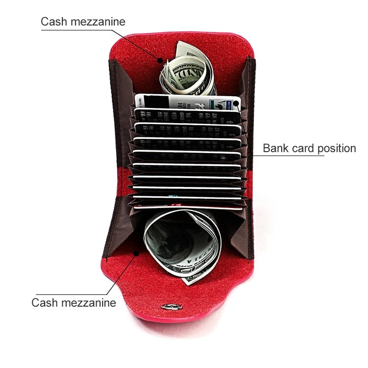 KB187 Litchi Texture Leather Large-capacity Card Holder Wallet