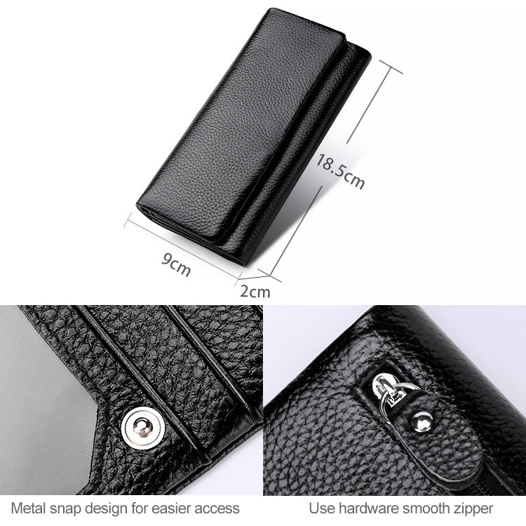 3591C Multi-function Litchi Texture Leather Wallet Large-capacity Purse