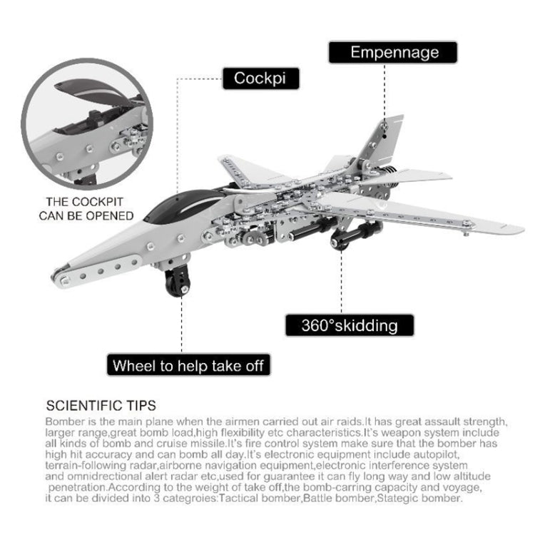 MoFun SW-022 DIY Stainless Steel Bombing Plane Assembling Blocks