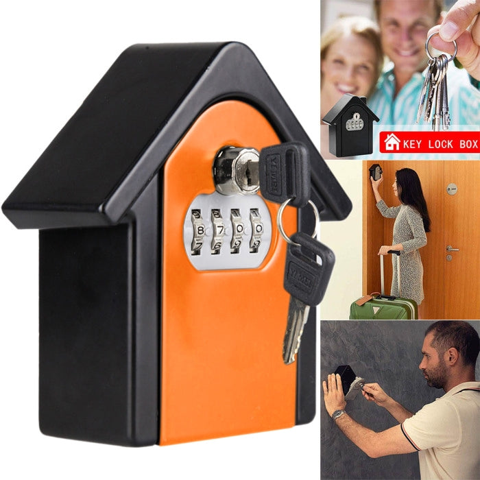 Hut Shape Password Lock Storage Box Security Box Wall Cabinet Safety Box, with 1 Key — view 12